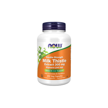 Now Foods Milk Thistle 300 mg Silymarin 200 vegetable capsules.